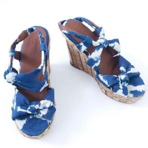 Sonoma Platform Wedge Sandals Open Toe Tie Dye 6 Summer, Sling Back Shoe